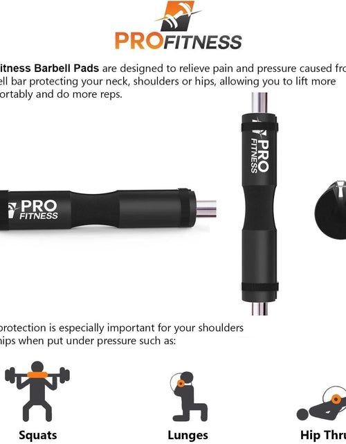 Load image into Gallery viewer, Barbell Pad Squat Pad- Shoulder Support for Squats, Lunges &amp; Hip Thrusts - for Olympic or Standard Bars
