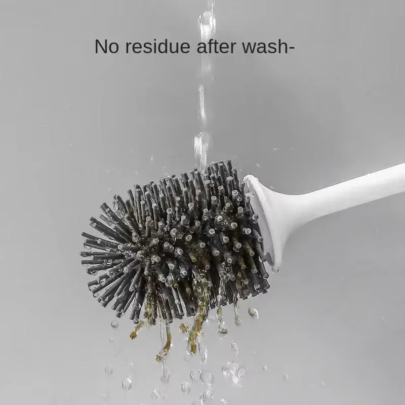 TPR Silicone Head Toilet Brush Wall Mounted Cleaning Brush Long Handle Toilet Brush Bathroom Accessories Sets Tools