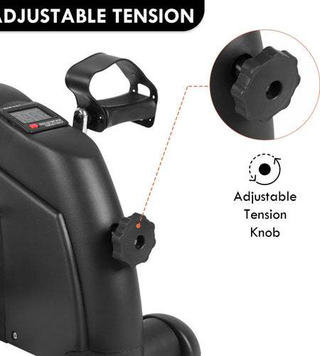 Mini Indoor Pedal Exerciser Cycle Bike Leg Arm Desk W/Lcd Display Fitness Portable Pedal Stationary Bike Home Exercise Black