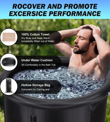 Portable Ice Bath Tub, 88 Gal Cold Plunge for Athletes - Durable Inflatable Design, Indoor/Outdoor Use