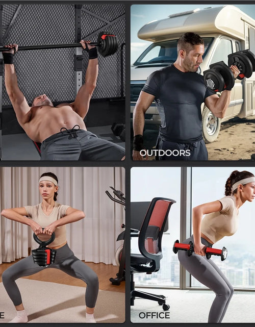 Load image into Gallery viewer, 3-In-1 Quick-Adjustable Dumbbell Weight Set, Black, 46.41 Lb
