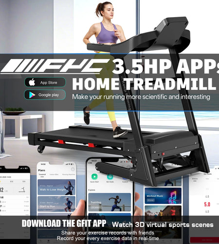 400Lb Capacity 3.5 HP Treadmill with 15% Auto Incline for Home - Heavy Duty Foldable Treadmill with App/Bluetooth - 18 Inch Wide Belt Folding Treadmill