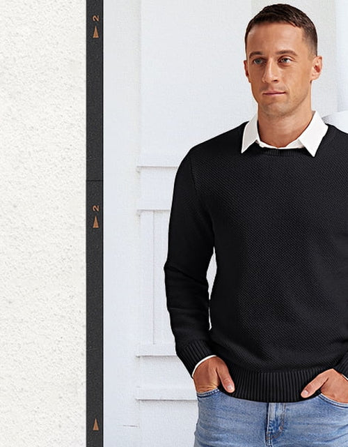 Load image into Gallery viewer, Mens Pullover Sweater Soft Lightweight Casual Classic Crewneck Knitwear Sweaters with Ribbing Edge
