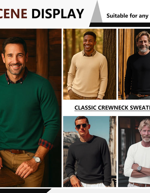 Load image into Gallery viewer, Mens Pullover Sweater Soft Lightweight Casual Classic Crewneck Knitwear Sweaters with Ribbing Edge
