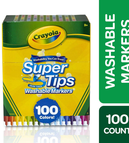 Super Tips Washable Markers, 100 Ct, School Supplies, Classroom Must Haves, Coloring Gifts for Kids and Teens, Ages 3+