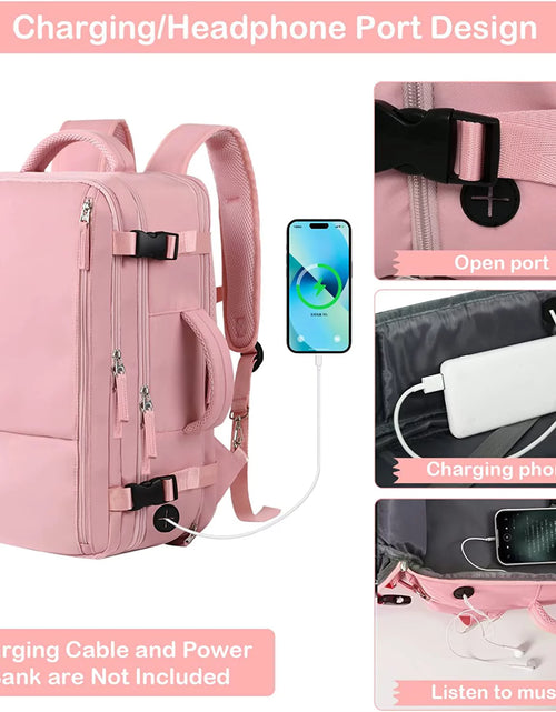 Load image into Gallery viewer, Extra Large Travel Backpack for Women,Carry on Backpack,17 Inch Laptop Backpack,Hiking Backpack,School Bag,Pink
