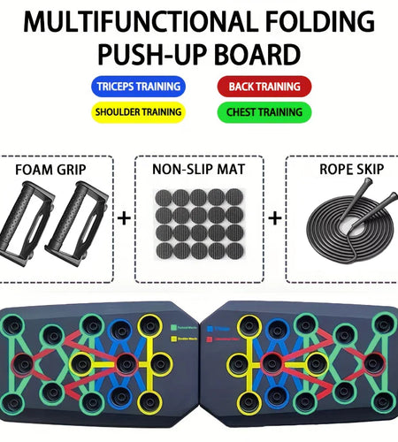 Push-Up Board Set Portable Multifunctional Push-Up Bar Foldable Fitness Equipment for Chest Abdomen Arms/Back Training