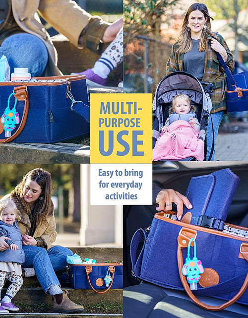 Load image into Gallery viewer, Diaper Caddy Organizer Bag Storage Tote for Baby Stuff Gifts for Moms Navy Blue
