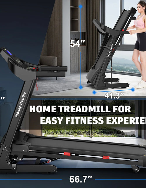 Load image into Gallery viewer, 400Lb Capacity 3.5 HP Treadmill with 15% Auto Incline for Home - Heavy Duty Foldable Treadmill with App/Bluetooth - 18 Inch Wide Belt Folding Treadmill
