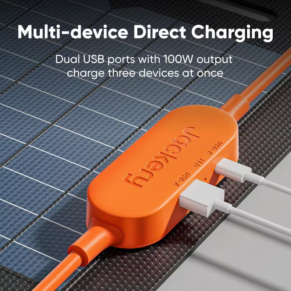 2000W Output/4000W Peak Solar Generator 1000 plus Expandable Push Button Start Battery Lifepo4 W/Two 100W Solar Panels