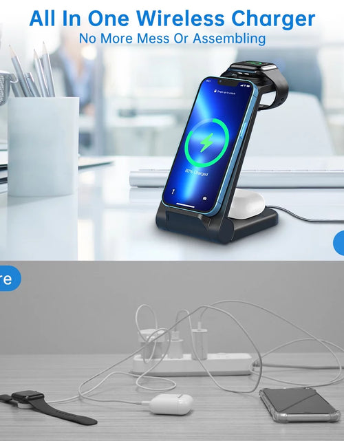 Load image into Gallery viewer, Wireless Charger for Iphone-23W 3 in 1 Fast Charging Station Compatible for Iphone 17/16E/15/14/13/12/11 Pro Max, Airpods 4/3/2/Pro, Iwatch Series 2-11, Samsung Charger Stand
