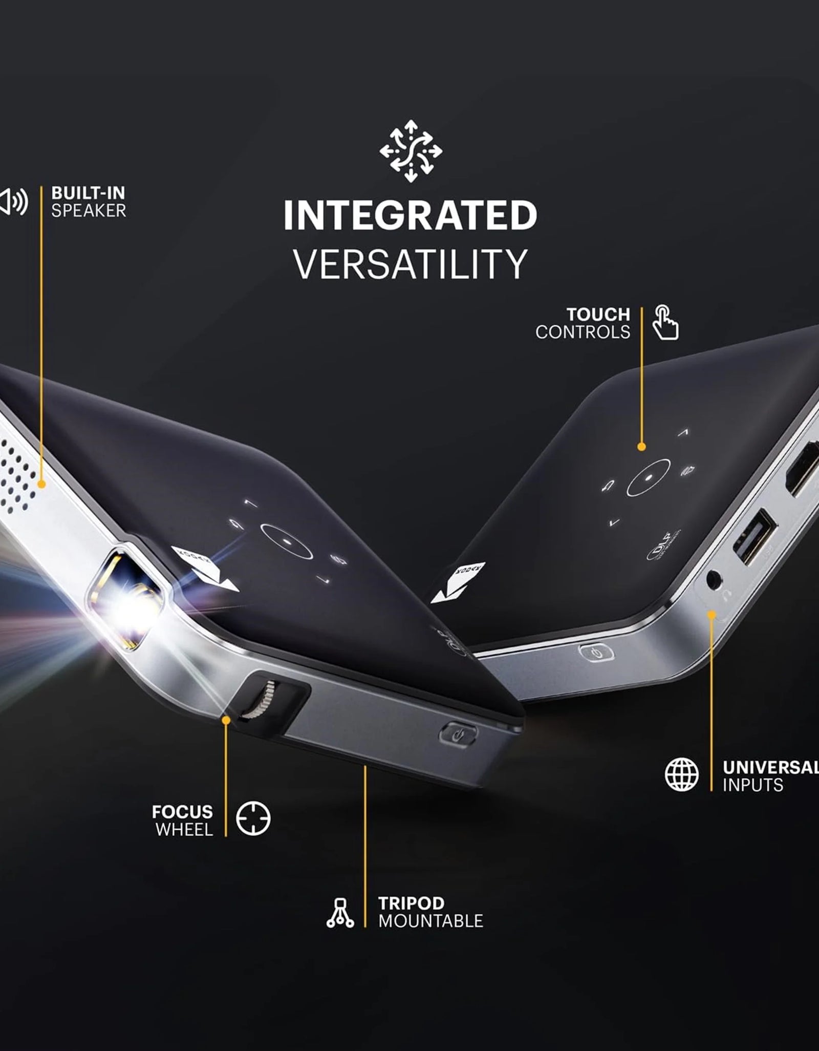 Luma 150 Pico Projector with Built-In Speaker, Black