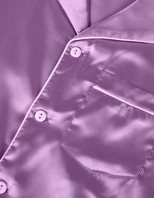 Load image into Gallery viewer, Maxcozy Kids Big Girls Boys Satin Silk Pajamas Set Top Shirt + Pants Sleepwear
