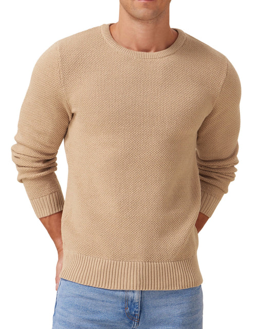 Load image into Gallery viewer, Mens Pullover Sweater Soft Lightweight Casual Classic Crewneck Knitwear Sweaters with Ribbing Edge

