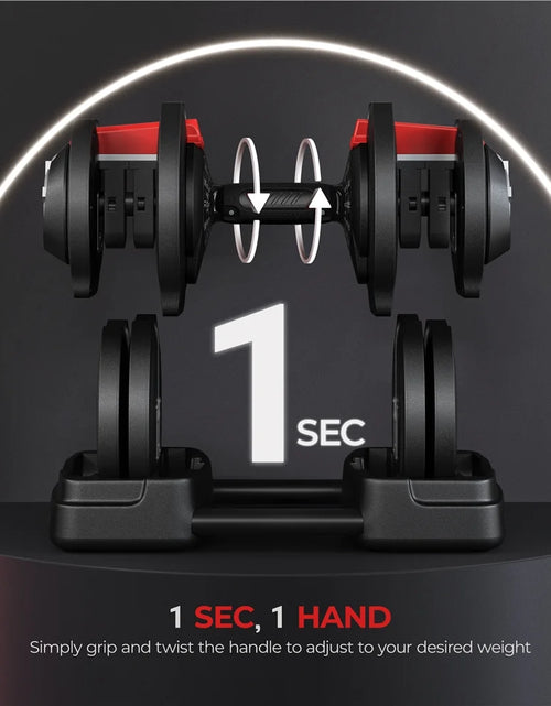 Load image into Gallery viewer, 3-In-1 Quick-Adjustable Dumbbell Weight Set, Black, 46.41 Lb
