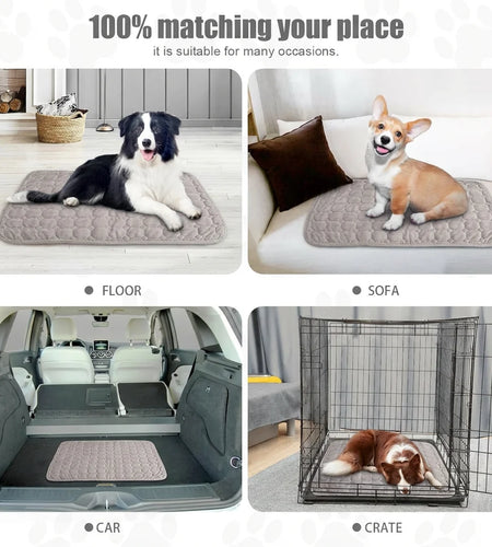 Large Dog Crate Bed Dog Crate Pad Washable Dog Bed Mat for Crate Mats for Dog Cage Mat Dog Kennel Pad Dog Kennel Mat Dog Crate Liner Dog Beds for Large Dog,48" X 36"