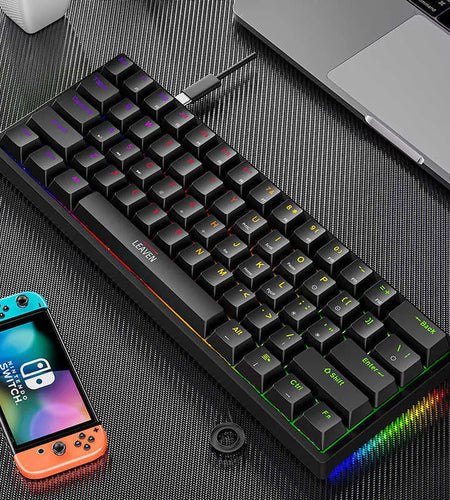 Keyboards 61 Keys 60% Mini Gaming Mechanical Keyboard RGB Hotswap Type-C Wired Gaming Keyboards Ergonomics Keyboard PBT Keycaps for Gamer T230215
