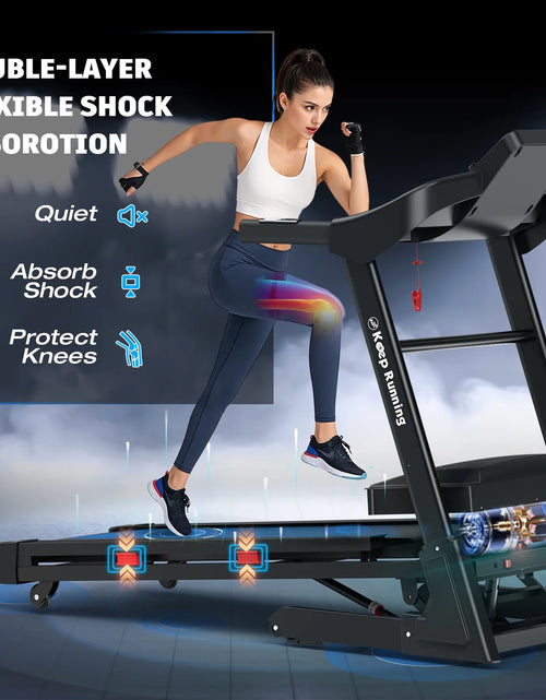 Load image into Gallery viewer, 400Lb Capacity 3.5 HP Treadmill with 15% Auto Incline for Home - Heavy Duty Foldable Treadmill with App/Bluetooth - 18 Inch Wide Belt Folding Treadmill
