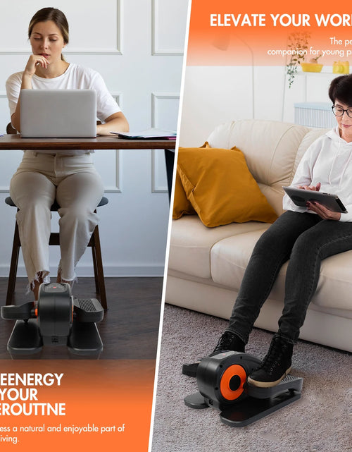 Load image into Gallery viewer, under Desk Elliptical, Electric Ellipse Leg Exerciser While Sitting for Seniors Adults, Auto/Manual Dual Mode Motorized Foot Pedal Exerciser with Remote Control for Home Office Use
