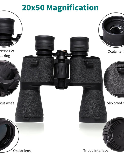 Load image into Gallery viewer, Binoculars, 20X50 Binoculars for Adults, Compact HD High Powered Binoculars with Low Night Vision 28Mm Large Field Binoculars with BAK4 Prism FMC Lens for Hunting Bird Watching Sports
