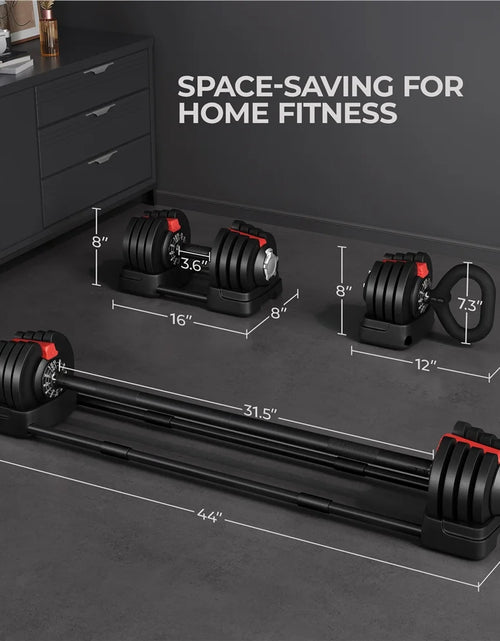 Load image into Gallery viewer, 3-In-1 Quick-Adjustable Dumbbell Weight Set, Black, 46.41 Lb
