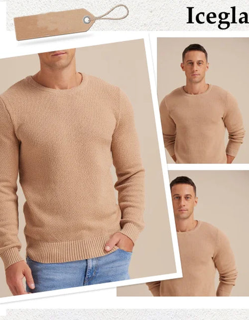 Load image into Gallery viewer, Mens Pullover Sweater Soft Lightweight Casual Classic Crewneck Knitwear Sweaters with Ribbing Edge
