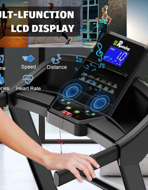 Load image into Gallery viewer, 400Lb Capacity 3.5 HP Treadmill with 15% Auto Incline for Home - Heavy Duty Foldable Treadmill with App/Bluetooth - 18 Inch Wide Belt Folding Treadmill
