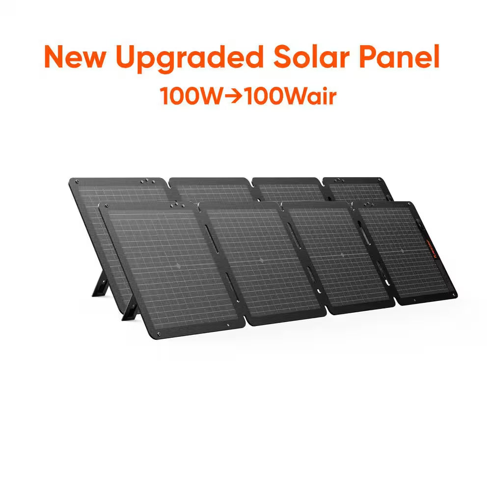 2000W Output/4000W Peak Solar Generator 1000 plus Expandable Push Button Start Battery Lifepo4 W/Two 100W Solar Panels