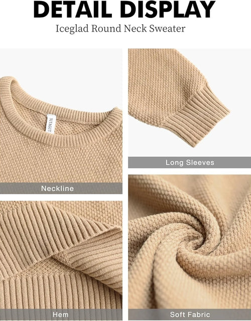 Load image into Gallery viewer, Mens Pullover Sweater Soft Lightweight Casual Classic Crewneck Knitwear Sweaters with Ribbing Edge

