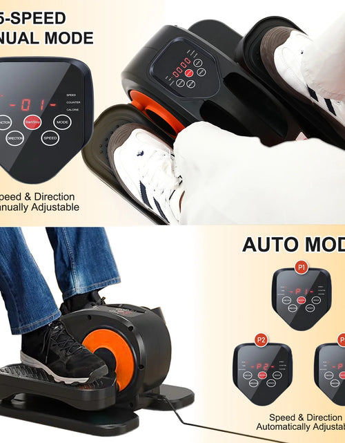 Load image into Gallery viewer, under Desk Elliptical, Electric Ellipse Leg Exerciser While Sitting for Seniors Adults, Auto/Manual Dual Mode Motorized Foot Pedal Exerciser with Remote Control for Home Office Use
