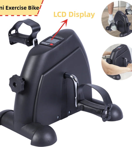 Mini Indoor Pedal Exerciser Cycle Bike Leg Arm Desk W/Lcd Display Fitness Portable Pedal Stationary Bike Home Exercise Black