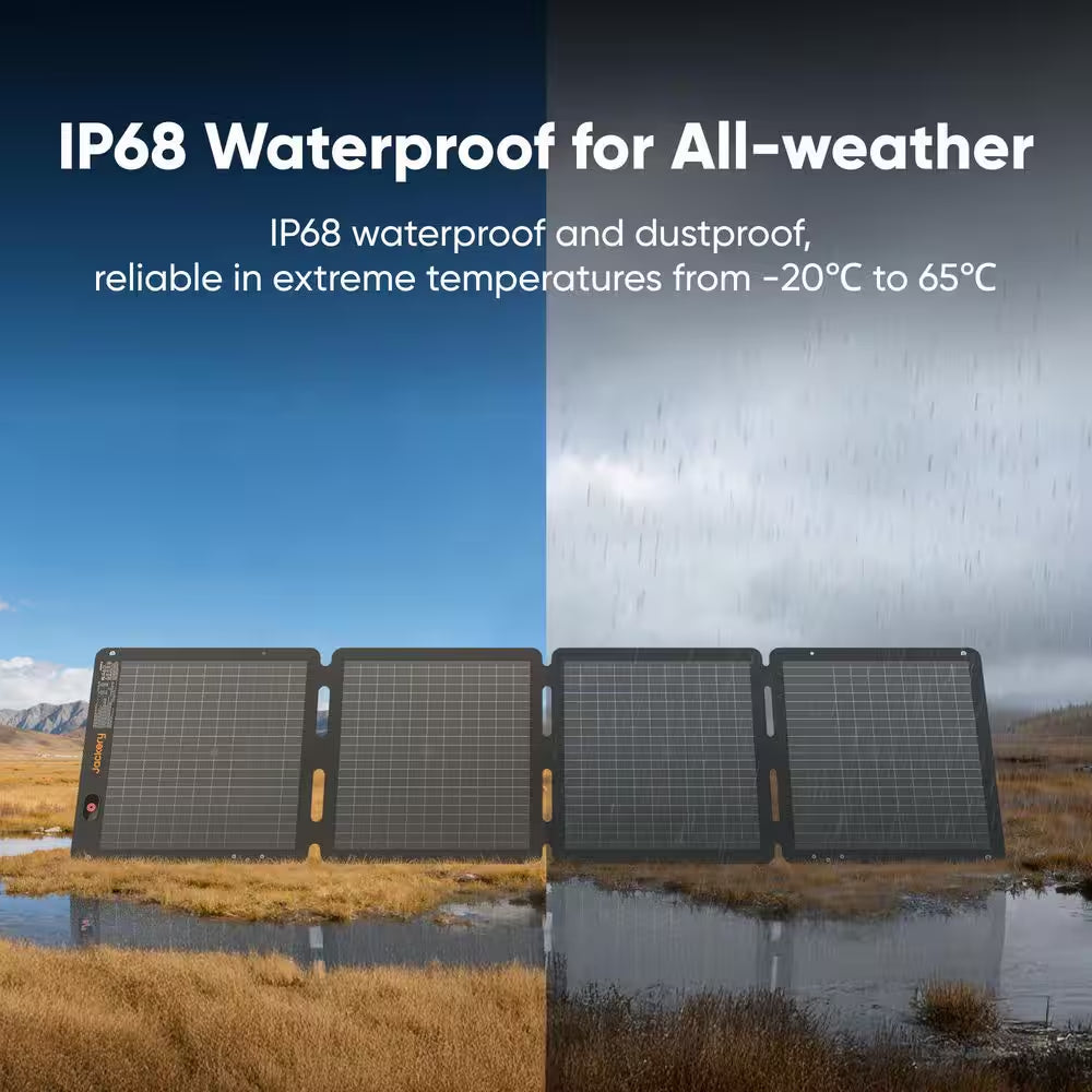 2000W Output/4000W Peak Solar Generator 1000 plus Expandable Push Button Start Battery Lifepo4 W/Two 100W Solar Panels