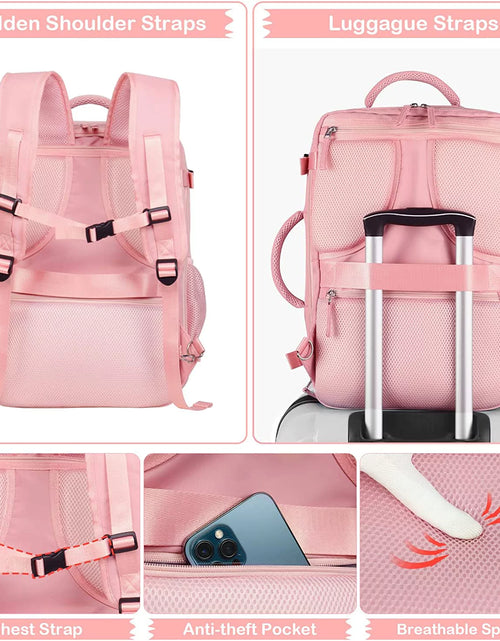 Load image into Gallery viewer, Extra Large Travel Backpack for Women,Carry on Backpack,17 Inch Laptop Backpack,Hiking Backpack,School Bag,Pink
